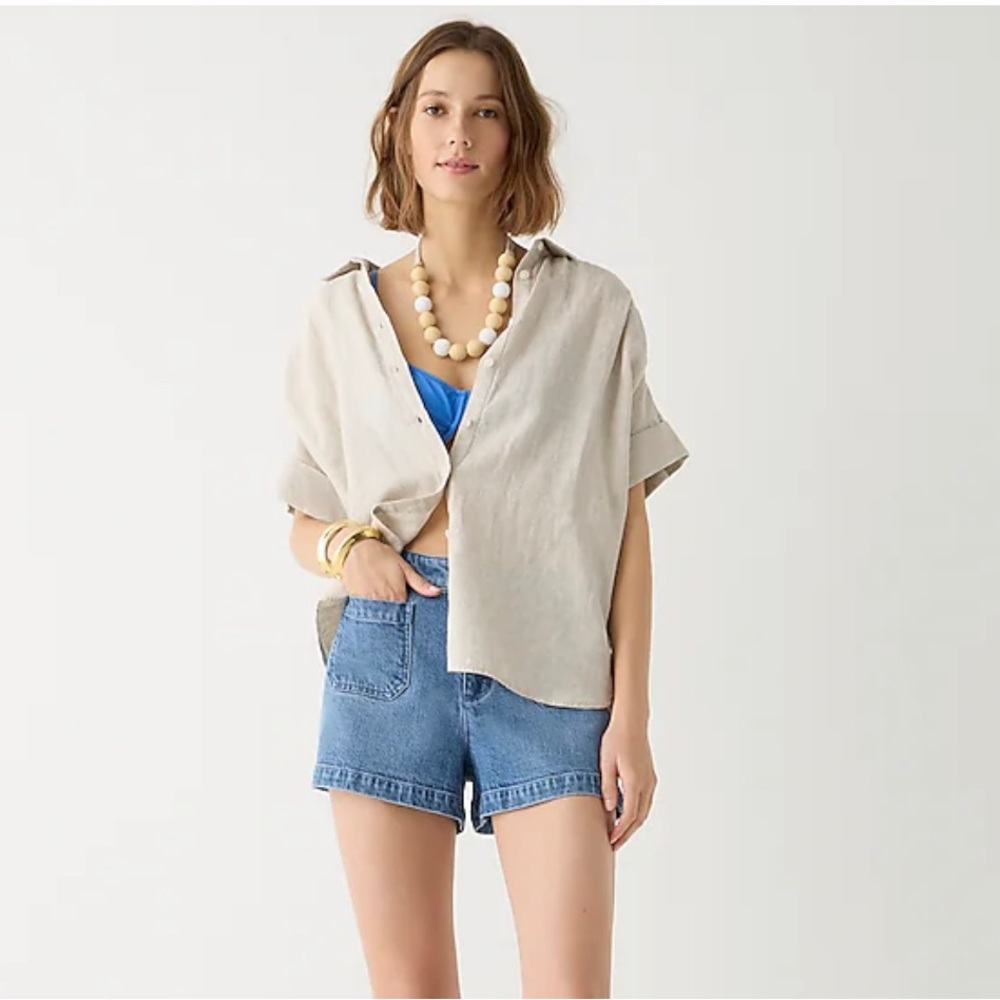 J.crew Irish Linen Button up (Flax)